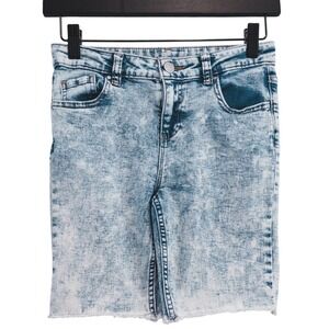Wonder Nation Denim Shorts Girls 12 Blue Acid Wash Raw Hem Bermuda Cutoffs